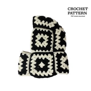 Crochet BALACLAVA Pattern | Granny square | Hood pattern | Crochet written digital pattern | Crochet ski mask | One size | English |