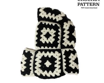 Crochet BALACLAVA Pattern | Granny square | Hood pattern | Crochet written digital pattern | Crochet ski mask | One size | English