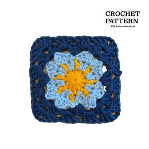 Crochet pattern SUN granny square | Written pattern (English) | Granny square pattern | PDF | Sun granny square | instant download
