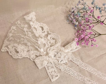 Heart-Shaped Lace Baby Bonnet - Perfect for Baptism and Christening Gifts!