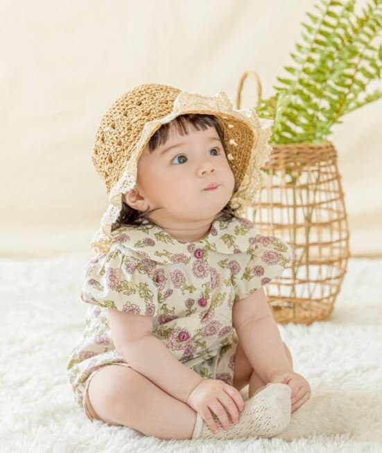 Little Kids Straw Hat Lace Straw Hat Kid Straw Hat Kid Etsy