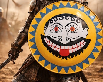 Oud-Grieks hoplietschild met Gorgon Medusa-ontwerp – 22-24 inch metalen schild