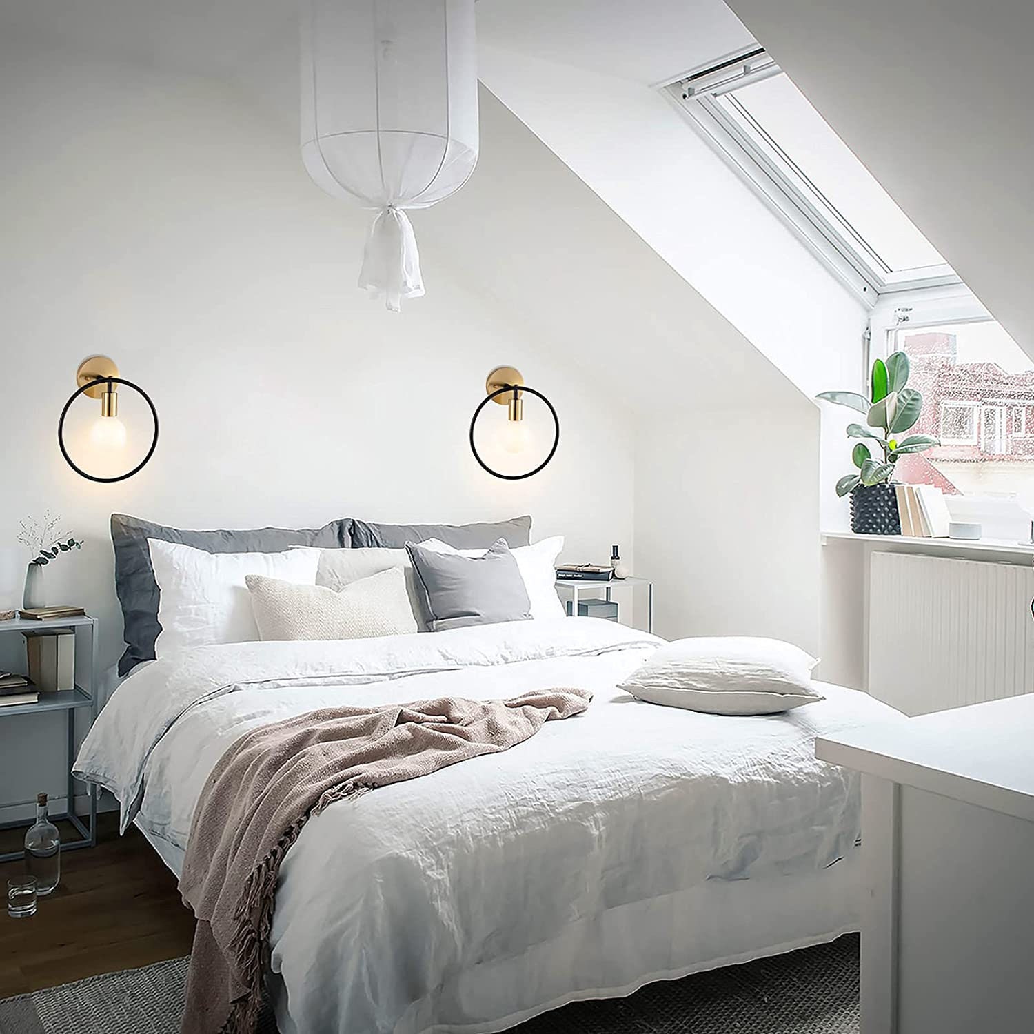 Edle Badezimmer Wandlampe 2er Set Gold & Schwarz Eitelkeit | Etsy