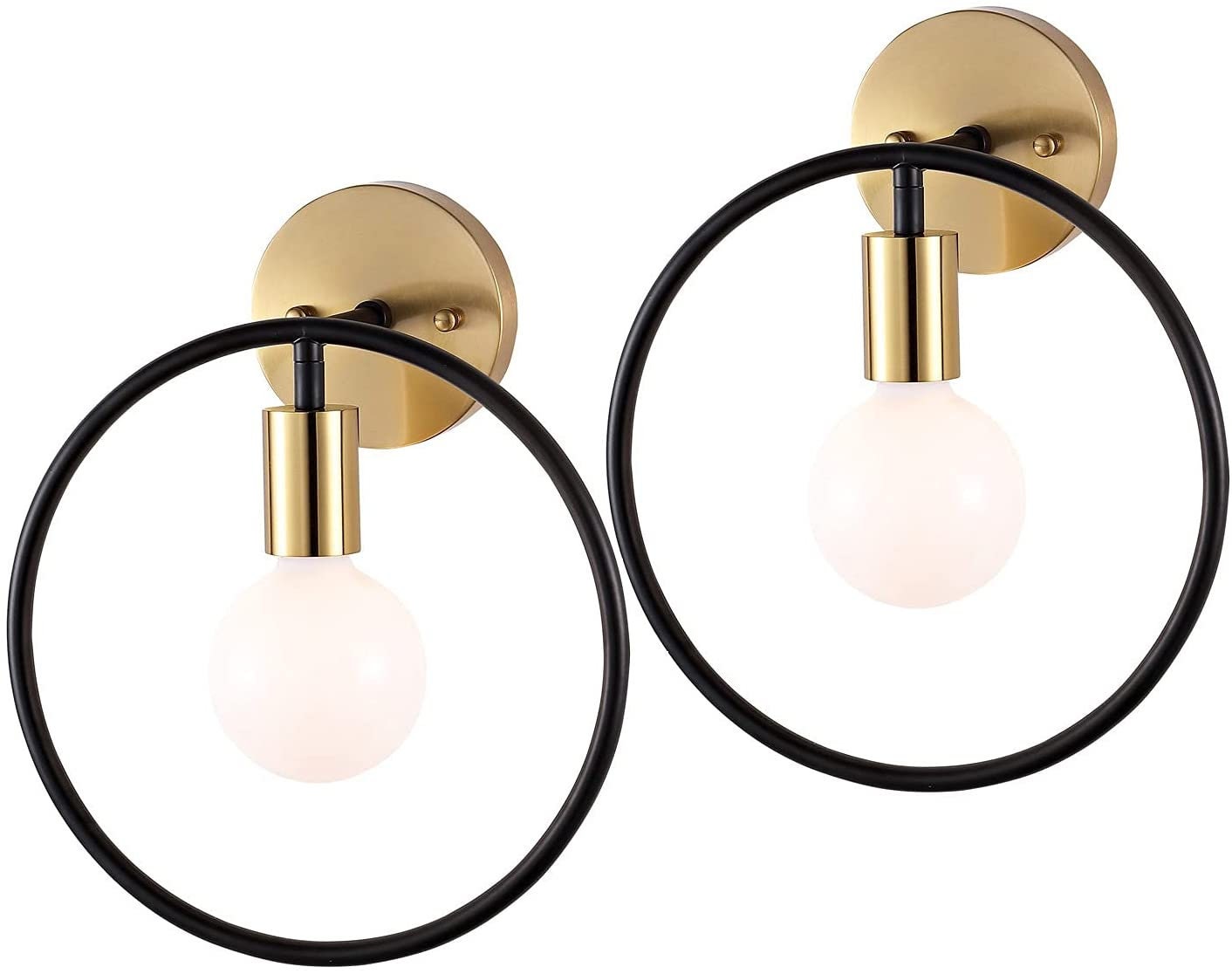 Edle Badezimmer Wandlampe 2er Set Gold & Schwarz Eitelkeit | Etsy