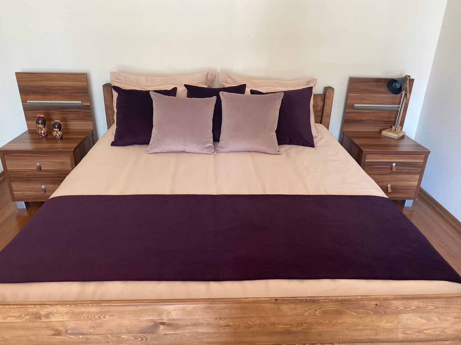 Double-sided Damson Color Velvet Bed Runner Runners Bed - Etsy
