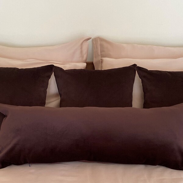 Brown Velvet Pillow Etsy