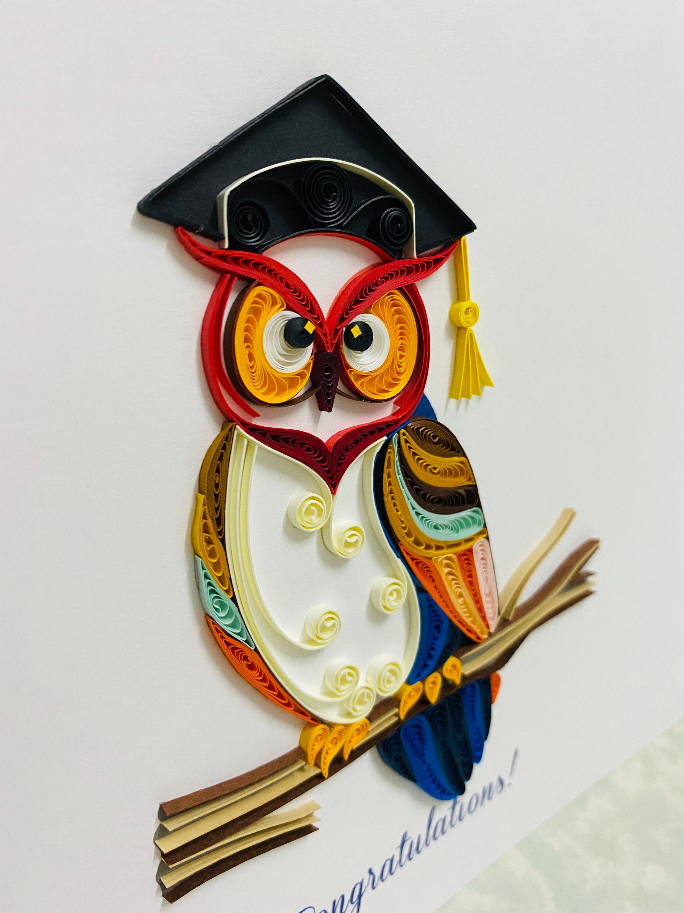 Owl Graduation Card Quilling Graduation Card Graduation Etsy