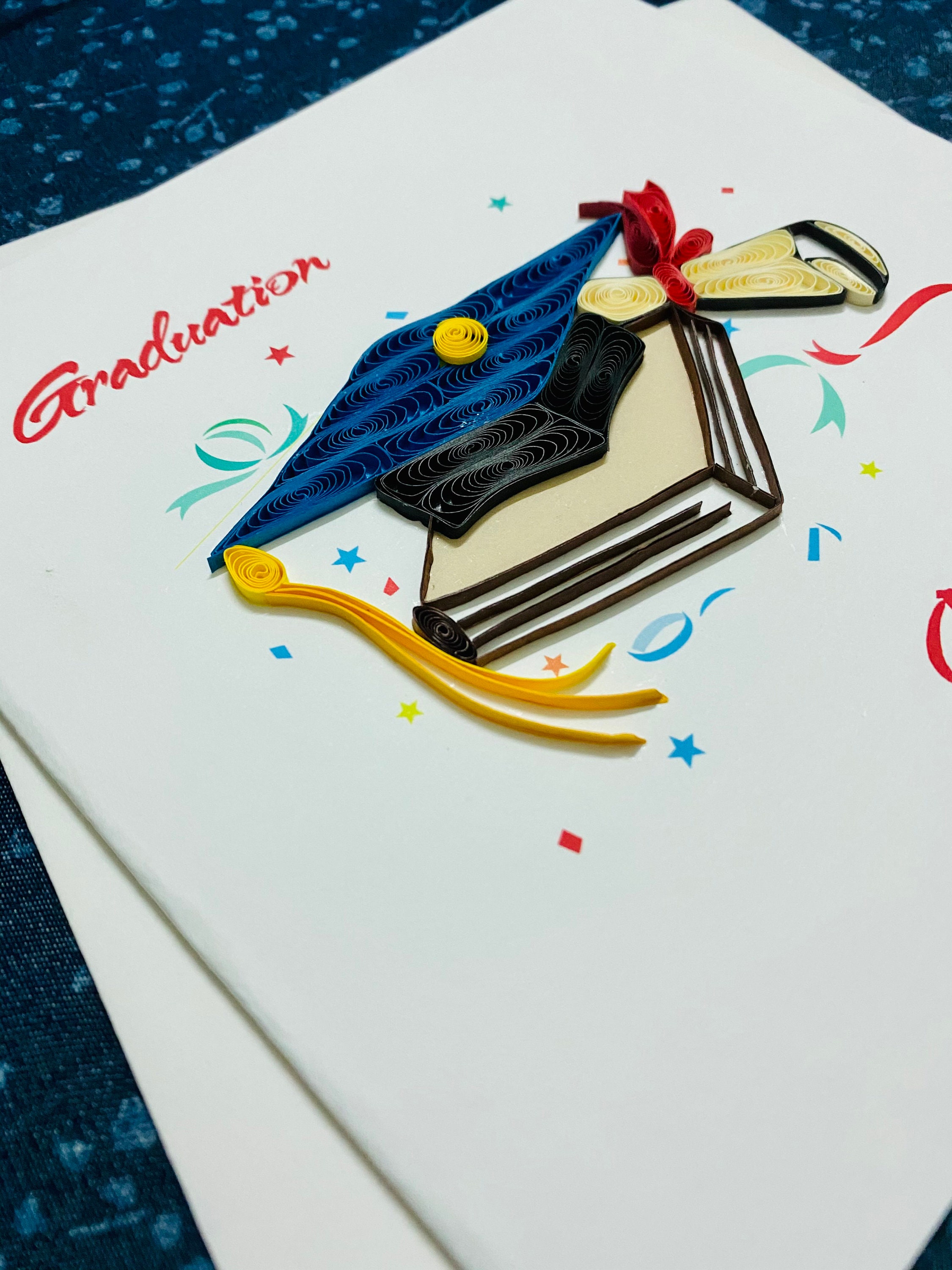 Graduation Cap Quilled Graduation Cap Quilling Card Etsy UK