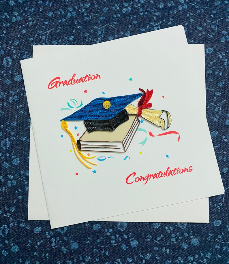 Graduation Cap Quilled Graduation Cap Quilling Card Etsy