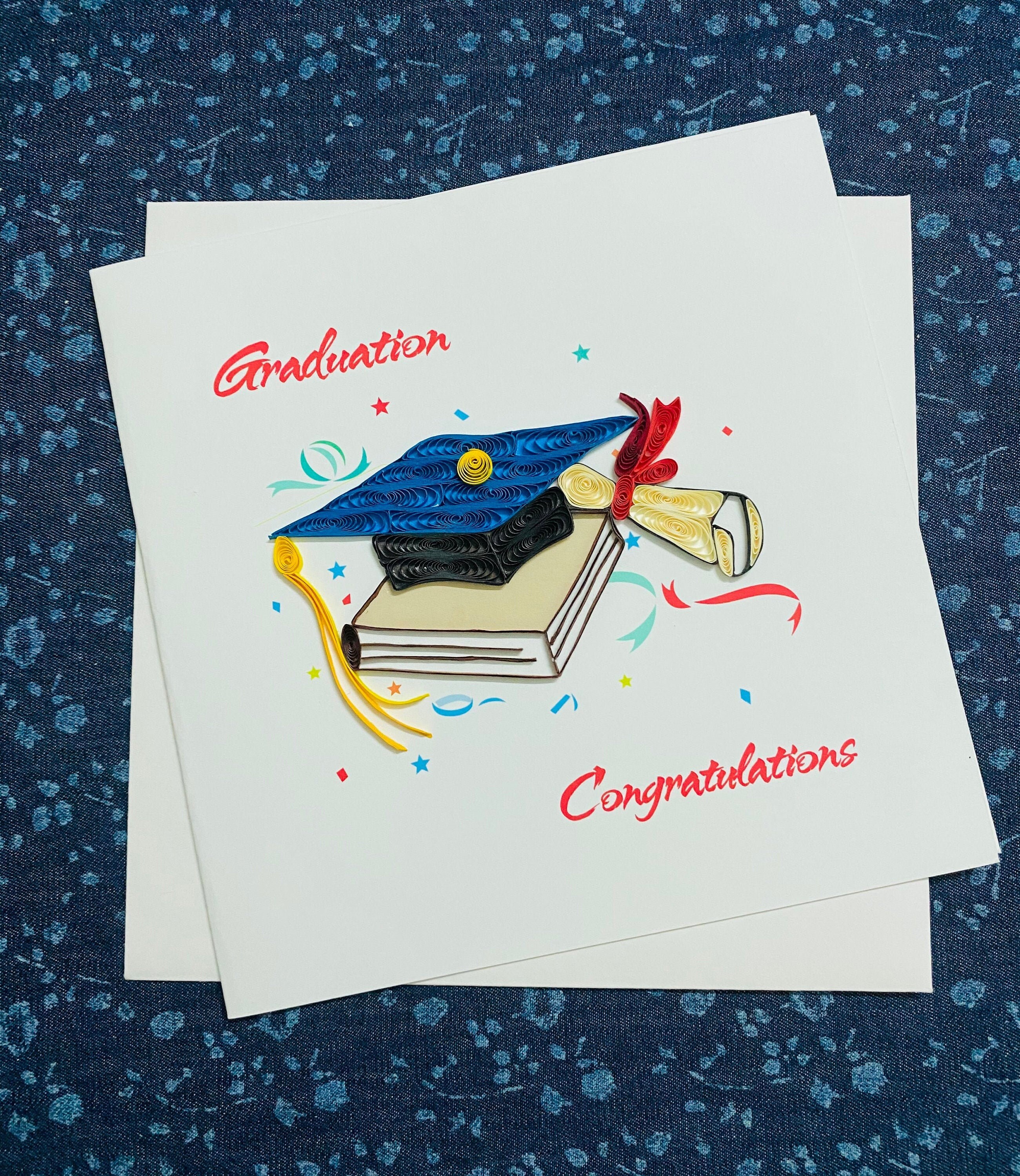Quilled Graduation Cap And Diploma Graduation Card 2019
