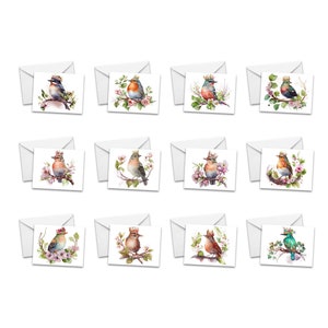 Watercolor Birds Notecard Set: Assorted Blank Greeting Cards