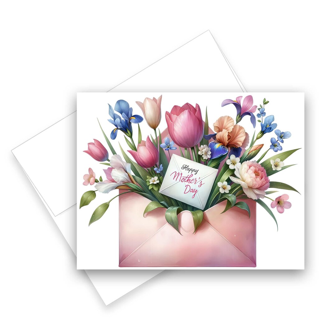 Happy Mother's Floral Card, Blank Inside, Mothers Day Greeting Cards ...