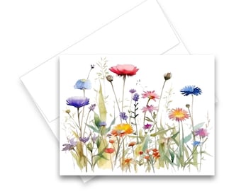 Western Wildflower Notecard Set - 8 Blank Cards With Envelopes Earth Sky + Water