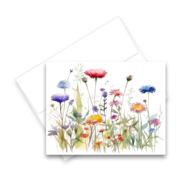 Wildflower Card Set, Blank note card set, all occasion greeting card, floral notecard, greeting card set, note card with envelopes