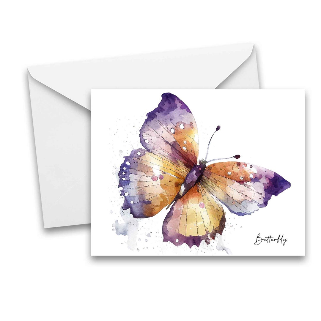 Butterfly Card Set, Blank Note Card Set All Occasion Cards, Folded ...