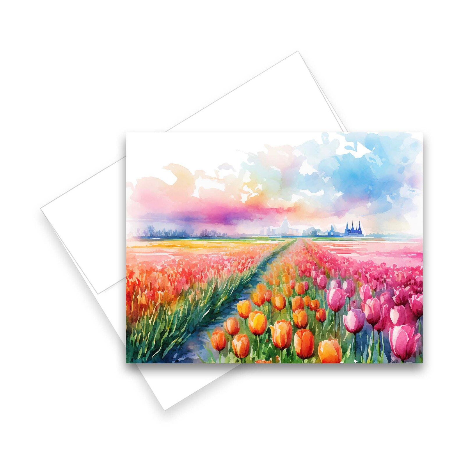 Tulips Note Tulip Fields Note Card Set, Watercolor Greeting Cards, Assorted Cards ...