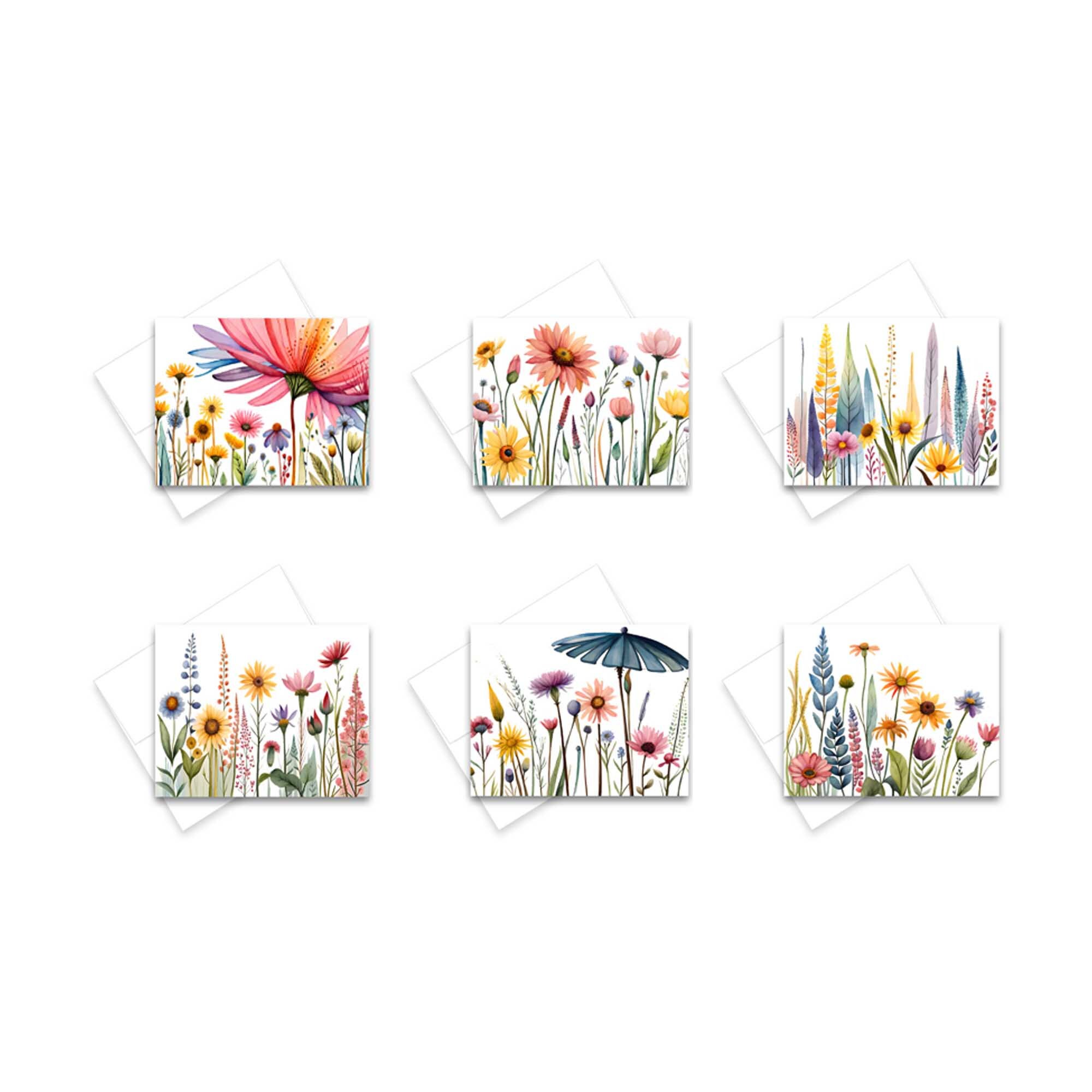 Note Card Flower Set, Wild Flower Cards, Note Card Pack, Assorted Cards