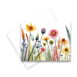 Wild Flower Cards, Set of blank note cards, all occasion cards, greeting card set, watercolor note cards, floral notecard, greeting cards
