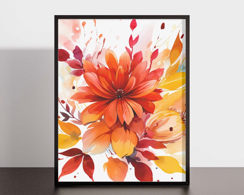 Watercolor Wildflower Art, Wild Flower Wall Art Print, Flower Art