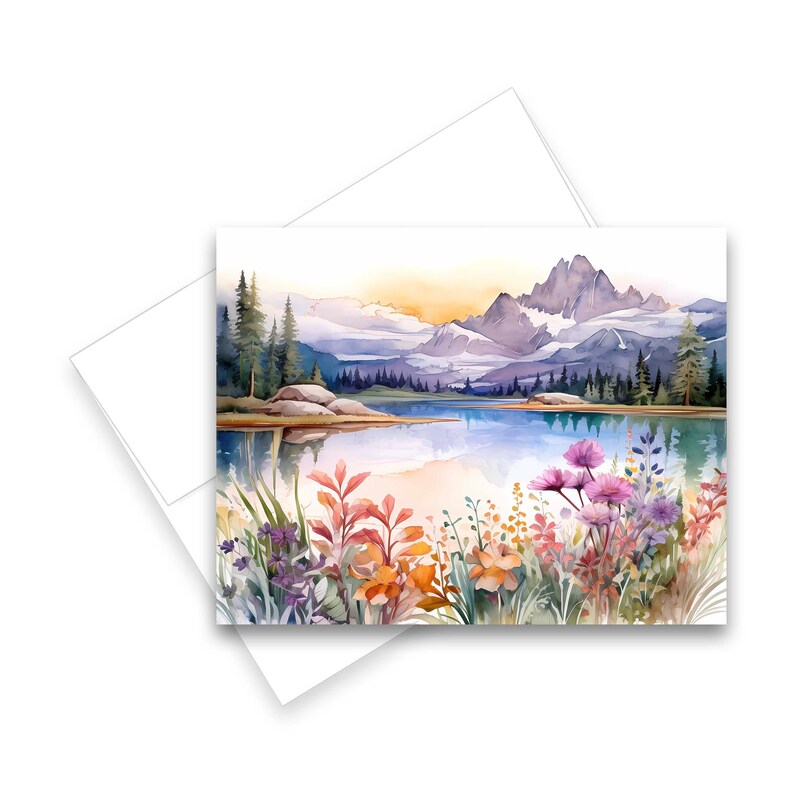Mountain Landscape Card Set, Watercolor Cards, Assorted Cards ...
