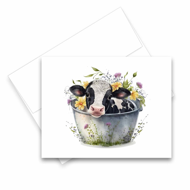 Bathing Cow greeting card set, assorted card set, blank cards, cards with animals, cards with envelopes, all occasion cards, funny greeting cards, handmade cards, note cards, notecards with envelopes, handmade card set, thank you cards, birthday card