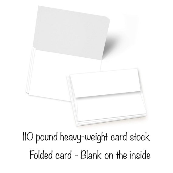 Blank Watercolor Cards with Envelopes NOT FOLDED - 30 Pack : 30 5x7'',  White