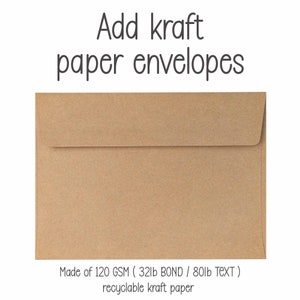 Puede incluir: Un sobre de papel kraft marr&oacute;n hecho de papel kraft reciclable de 120 g/m&sup2; (32 lb BOND / 80 lb TEXT).