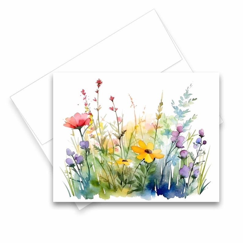 Note Card Flower Set Wild Flower Cards Note Card Pack Etsy