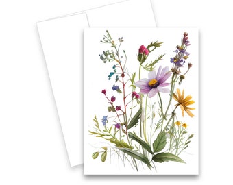 Watercolor card, Flower Notecards, All Occasion Card, Note card with envelopes, greeting card set, Blank note card set, greeting card set