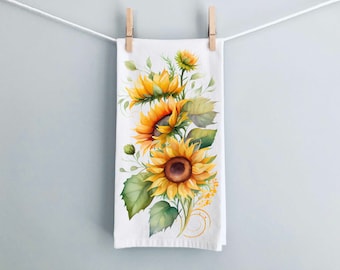 Sunflower kitchen towel, Flour Sack Towel, Dish Towel, Tea Towel, Kitchen Decor, Spring Home Decor, Cute tea towel, Flour Sack Dish Towel