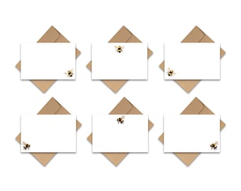 Busy Bee note cards, Assorted FLAT NOTECARD, set of blank cards, greeting card, cards with envelopes, assorted cards, flat note card set