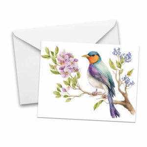 NOTE CARDS, Watercolor Bird Greeting Cards - Stationery, thank you cards, note cards, blank notecard, birthday cards, card set
