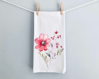 Floral kitchen towel, Flour Sack Towel, Dish Towel, Tea Towel, Kitchen Decor, Spring Home Decor, Cute tea towel, Flour Sack Dish Towel