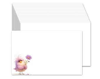 Cute Bird Little Note Index Cards, 4"x 6" Set of 25, school supplies, Unique Index Cards, Decorative note cards, flash cards, grocery list