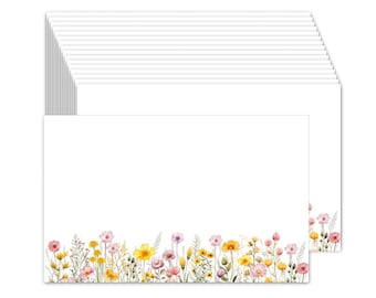 Wildflower Little Note Index Cards, 4"x 6" Set of 25, school supplies, Unique Index Cards, Decorative note cards, grocery list