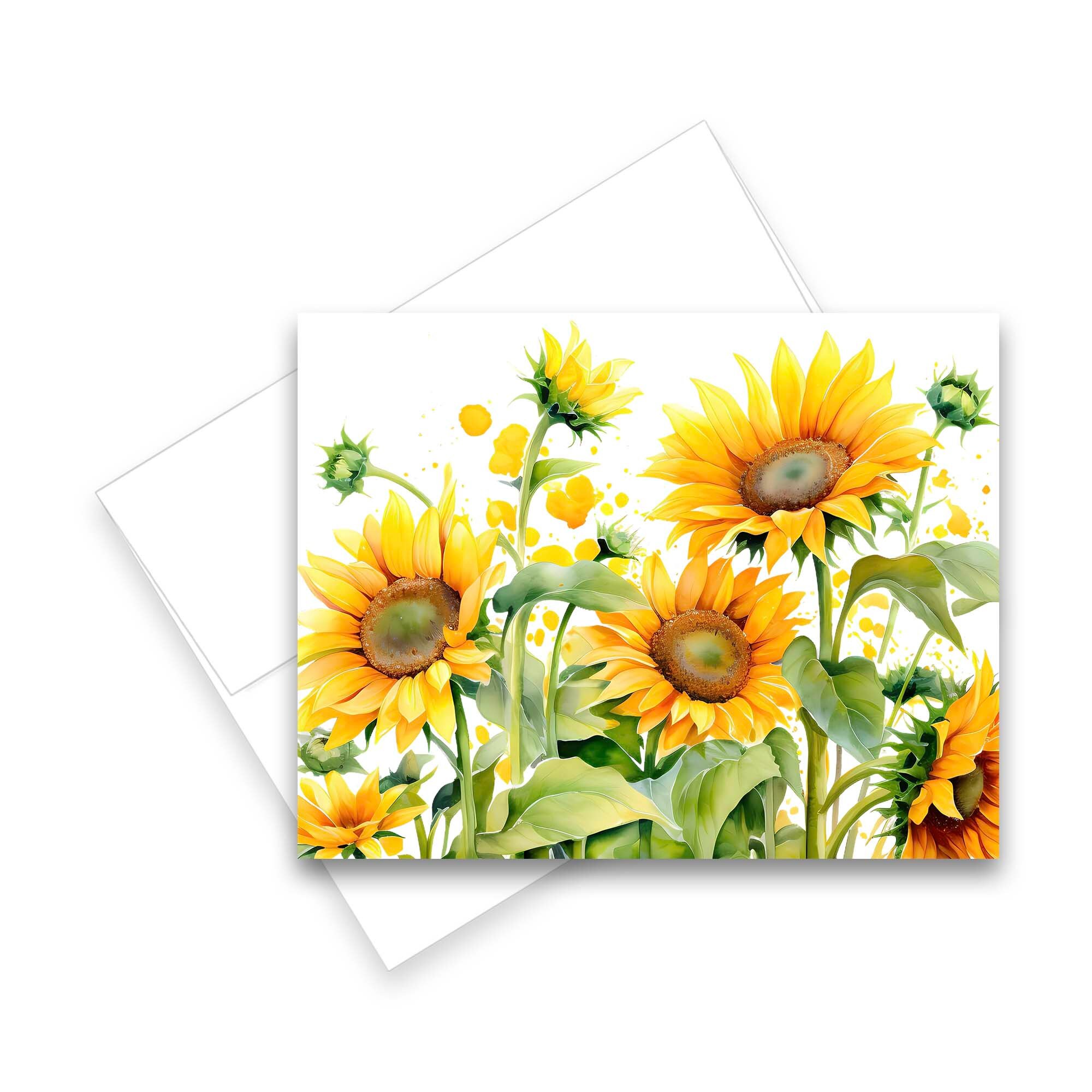 Sunflower Note Card Set, Watercolor Cards, Assorted Cards, Watercolor ...