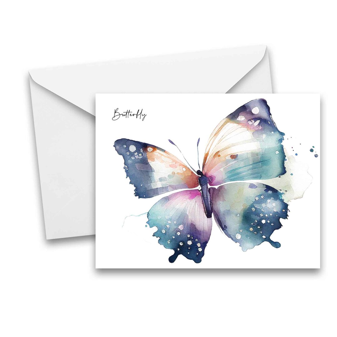 Butterfly Card Set, Blank Note Card Set All Occasion Cards, Folded ...