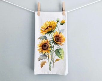 Sunflower kitchen towel, Flour Sack Towel, Dish Towel, Tea Towel, Kitchen Decor, Spring Home Decor, Cute tea towel, Flour Sack Dish Towel