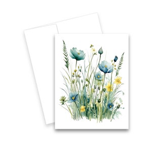 Wildflower Card, blank note card set, Greeting Card set, flower notecards, all occasion note cards, floral note card, notecard with envelope