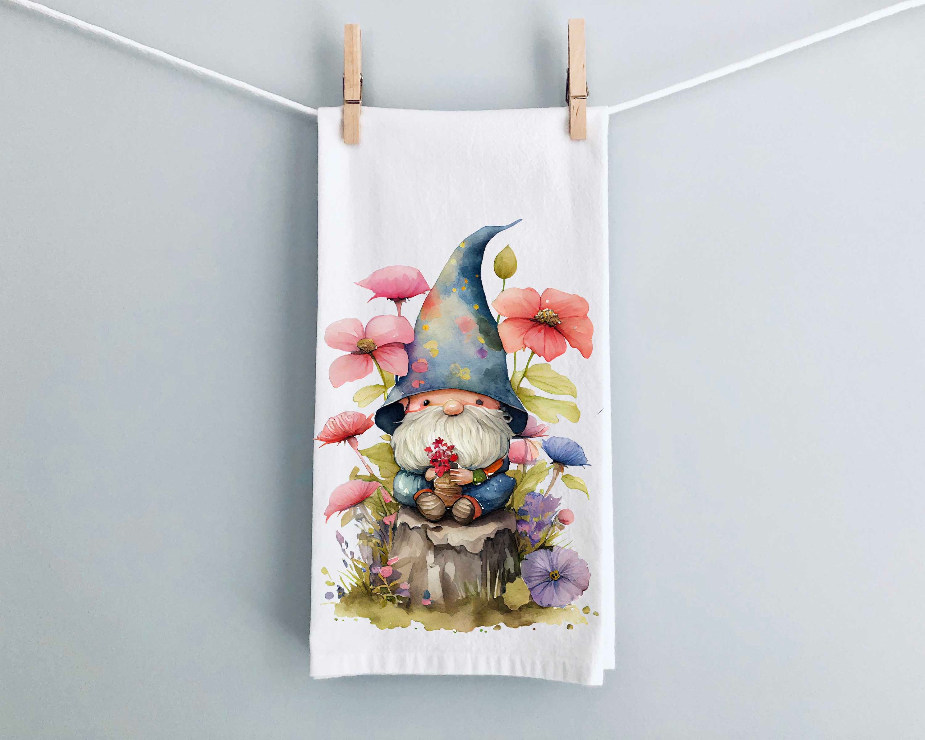 I'll Be Gnome For Christmas Dish Towel Set – New, Cotton, Green, Punny Holiday 4 thumbnail image