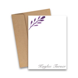 PERSONALIZED Flat Note Card, 5x7 notecards, Name notecard, personalized note card, custom notecards, Wild flower cards, floral note card