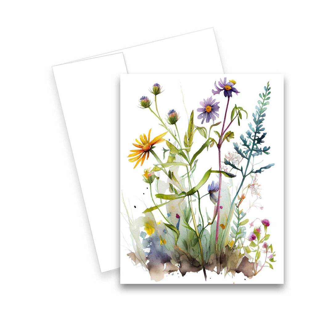 Watercolor Card, Flower Notecards, All Occasion Card, Note Card With ...