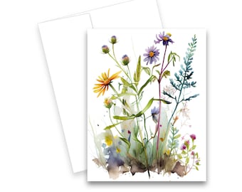 Watercolor card, Flower Notecards, All Occasion Card, Note card with envelopes, greeting card set, Blank note card set, greeting card set