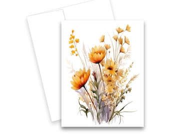 Blank note card set, Wildflower Card, Note card set, cards with envelopes, flower notecards, all occasion card, watercolor flower notecard