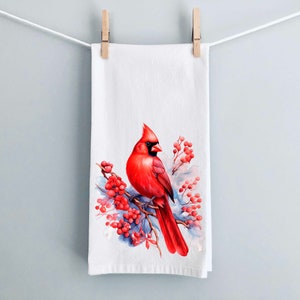 Cardinal kitchen towel, Flour Sack Towel, Dish Towel, Tea Towel, Kitchen Decor, Spring Home Decor, Flour Sack Dish Towel