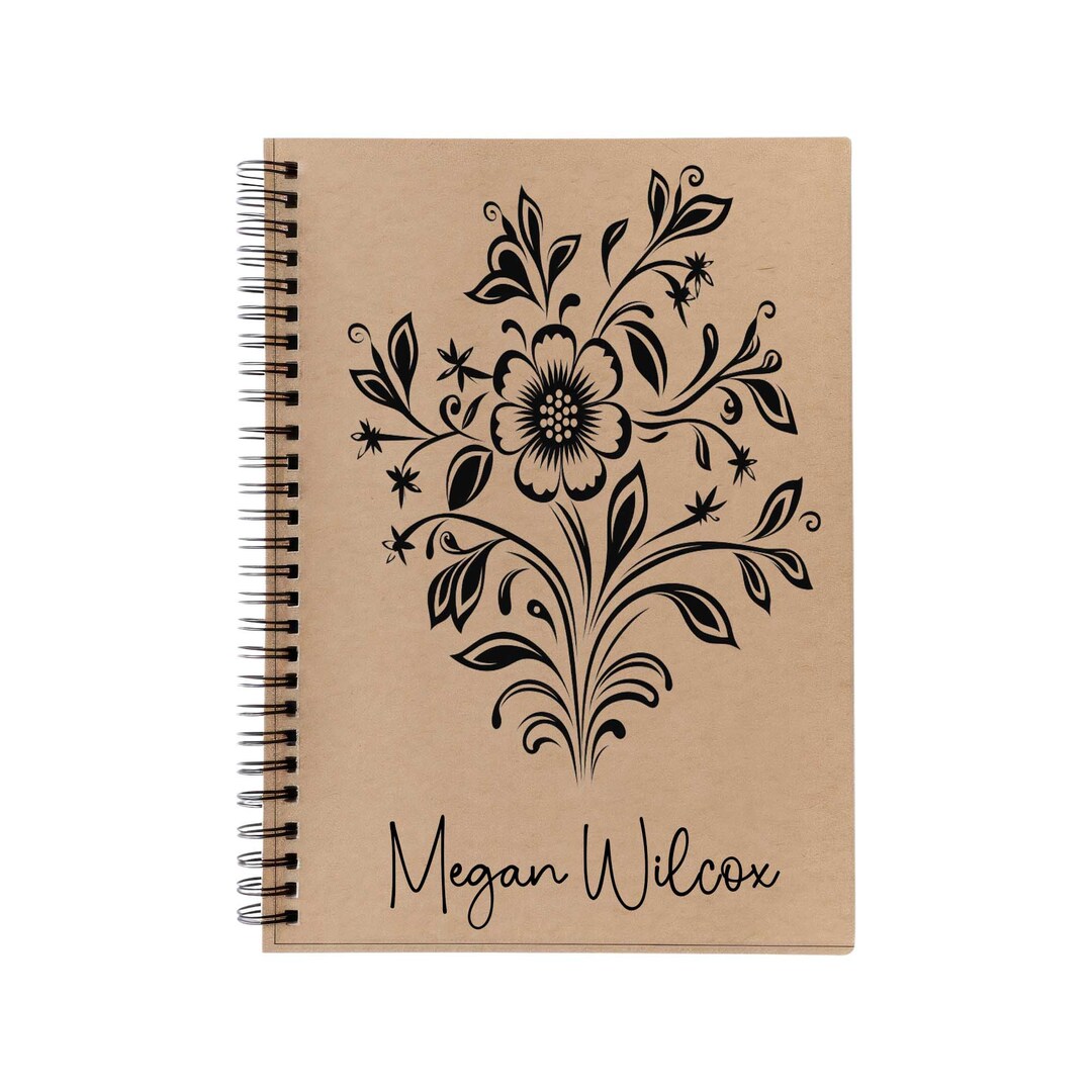 Personalized Notebook, Floral Notebook, Spiral Notebook, Custom