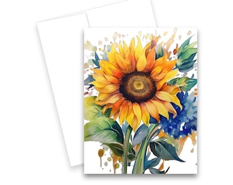 Sunflower Card set, Blank note card set, Greeting card set, notecard set, sun flower notecards, all occasion cards, watercolor notecard