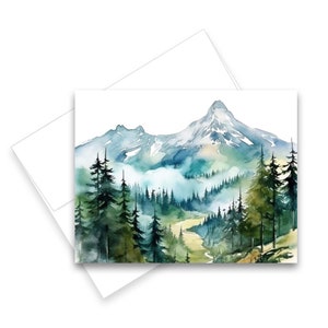 Watercolor Mountain Cards, Assorted Cards with Envelopes All Occasion, Blank Art note cards with envelopes, Watercolor Cards with Envelopes Bild 7