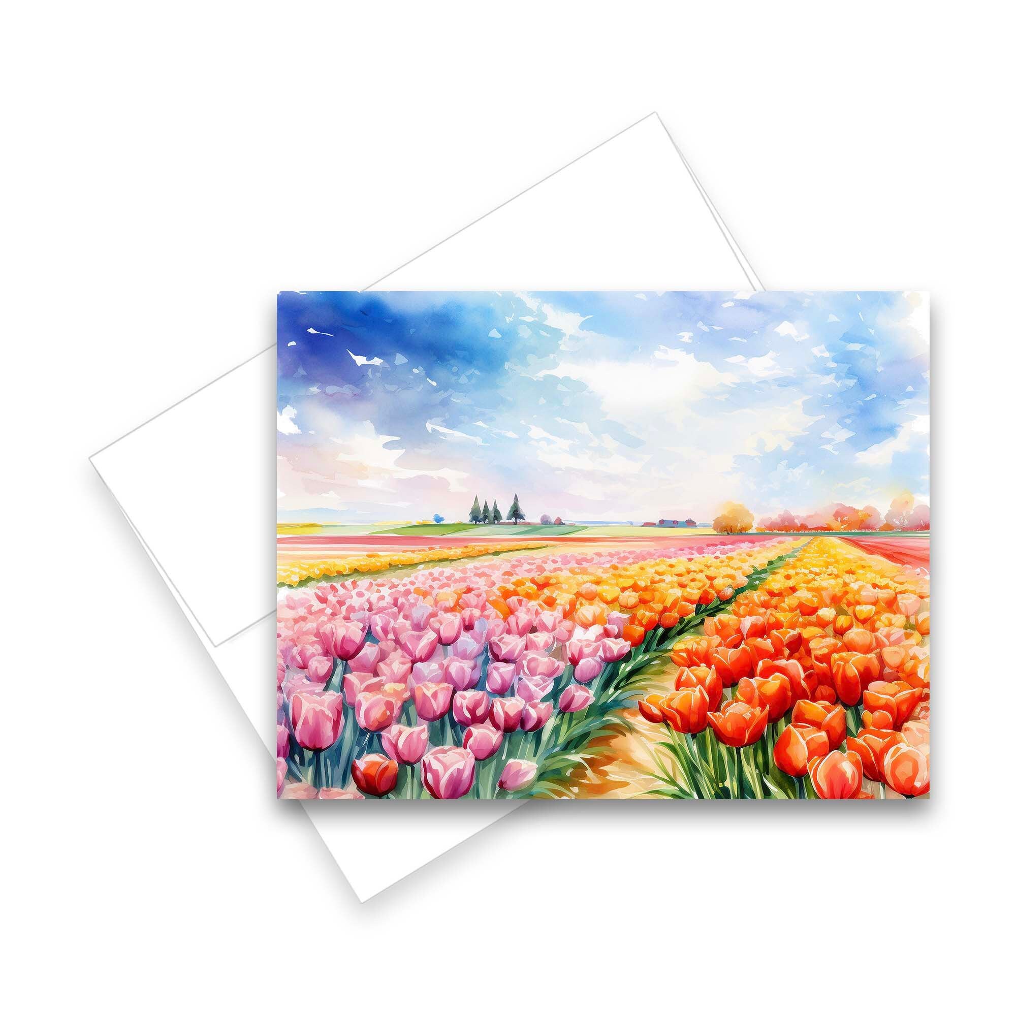 Tulips Note Tulip Fields Note Card Set, Watercolor Greeting Cards, Assorted Cards ...