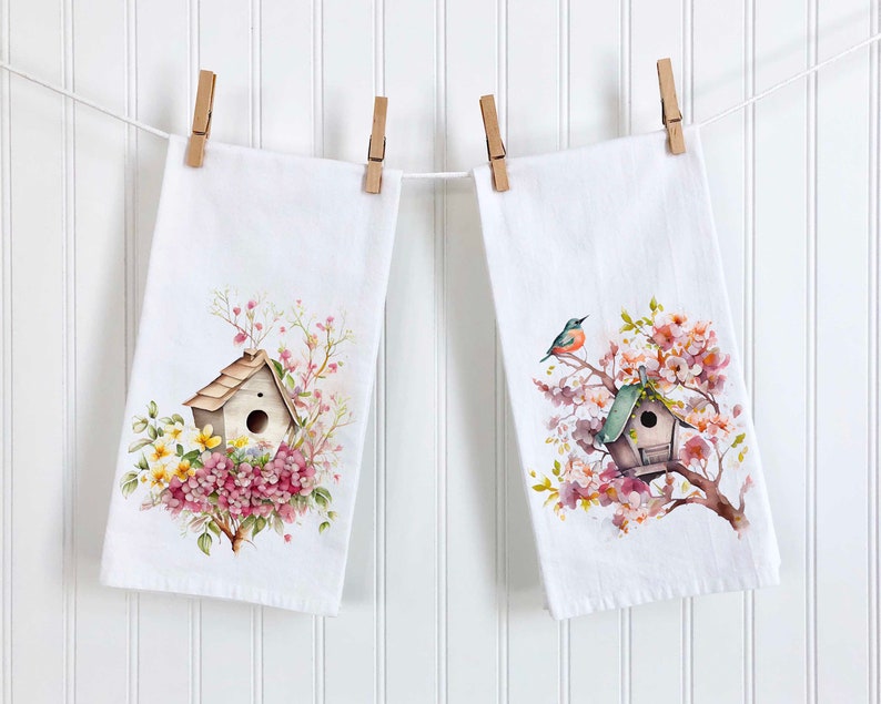 AriaRaeDesign Bird House Kitchen Towel